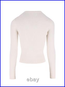 REDVALENTINO Beige Wool-Blend Crochet-Bib Sweater Size M RRP £670