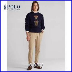 RESTOCK Ralph Lauren Polo Bear Wool Navy Blue Sweater Medium Please See Descr