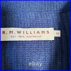 RM WILLIAMS Jumper Mens Medium Blue Navy Howe Military Sweater Chunky Army BNWT