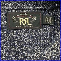 RRL Double RL Ralph Lauren Shawl Neck Cardigan Sweater Mens M Blue Long Sleeve