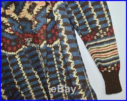 RRL Ralph Lauren Hand Knit Beacon Blanket Inspired Shawl Cardigan Sweater M