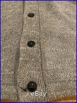 RRL grey cotton shawl collar cardigan size Medium BNWT
