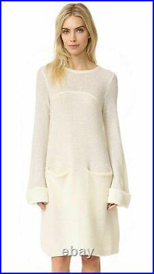 RRP $198 Free People Oversize Rabbit Sweater Jumper Wool Dress, White, Medium