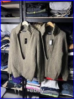 RRP 520$ NWT Boss Luxury Wool Chunky Knit Sweater Green Size M