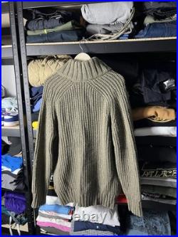 RRP 520$ NWT Boss Luxury Wool Chunky Knit Sweater Green Size M