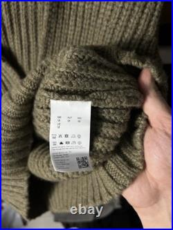 RRP 520$ NWT Boss Luxury Wool Chunky Knit Sweater Green Size M
