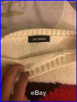 Raf Simons I Love NY New York White Knit Sweater Jumper Size M Medium