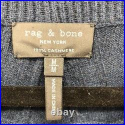 Rag & Bone Cashmere Sweater Jumper Womens Medium Navy Blue Pullover Mock Neck