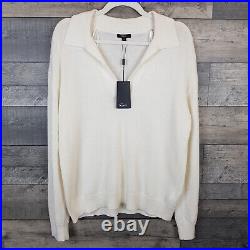 Rails Sutton Jumper Pullover Sweater Medium White Cotton Cashmere Blend BNWT