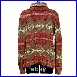 Ralph Lauren American Living Aztec Southwestern Vintage Sweater Cardigan Size M