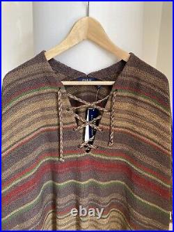 Ralph Lauren Aztec RRL Southwestern Poncho Cardigan Sweater Navajo M-L