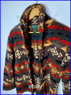 Ralph Lauren Brown VTG Indian RRL Aztec Polo Southwestern Sweater Chimayo Rugby