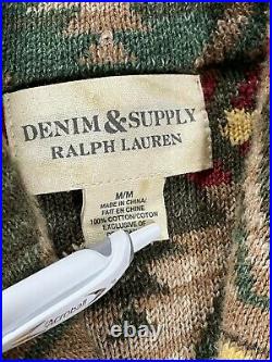 Ralph Lauren Denim Supply Heavy Shawl Cardigan Sweater Size M Aztec Serape