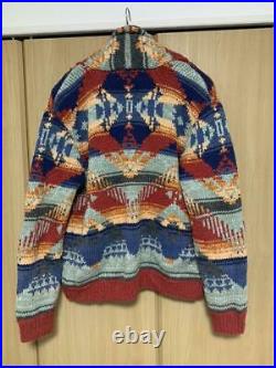 Ralph Lauren Denim Supply Polo Aztec Navajo Native Cardigan Knit RARE Size M