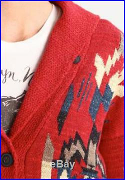 Ralph Lauren Denim Supply Women Southwestern Aztec Indian Knit Sweater Cardigan