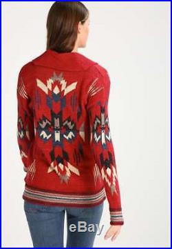 Ralph Lauren Denim Supply Women Southwestern Aztec Indian Knit Sweater Cardigan