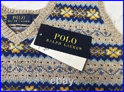 Ralph Lauren Fair Isle Tank Sweater Vest Silk Wool Cashmere Size Medium M BNWT