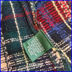 Ralph Lauren Lambswool Patchwork Cardigan Sweater Womens M Plaid Fair Isle