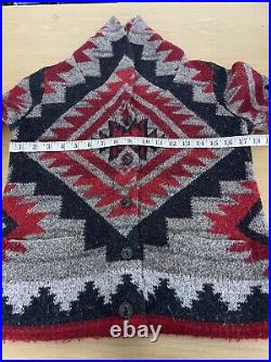 Ralph Lauren Medium Sweater Cardigan Southwestern Ranch RRL Navajo Aztec Polo