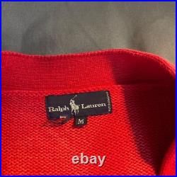 Ralph Lauren Men's Red Cardigan Sweater Size M #FB AGA