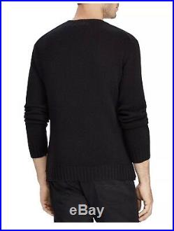 Ralph Lauren Polo Bear Crewneck Sweater, Wool Tuxedo Bear Sweater, BLACK, NWT, M