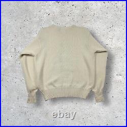 Ralph Lauren Polo Bear Sledging Sledding Sweater Jumper Ivory Medium Womens