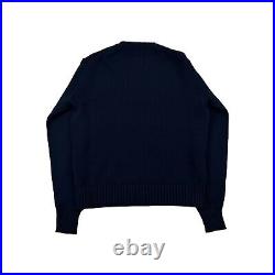 Ralph Lauren Polo Bear Wool Cashmere Knit Round Neck Jumper Sweater Navy M