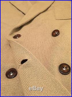 Ralph Lauren Purple Label 100% Cashmere Double Breasted Sweater Jacket Sz Medium