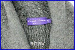 Ralph Lauren Purple Label Cashmere Cowl Cardigan Leather Elbow Sweater Mens M