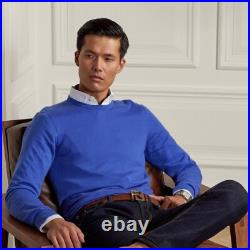 Ralph Lauren Purple Label Mens Blue Green Purple Cashmere Crew Neck Sweater $995