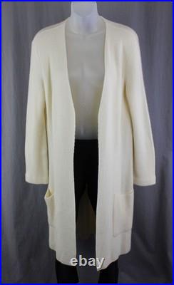 Ralph Lauren Purple Label Women's Cream Cashmere Cardigan Sweater Size Medium
