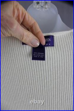 Ralph Lauren Purple Label Women's Cream Cashmere Cardigan Sweater Size Medium Ralph Lauren Purple Label Women's Cream Cashmere Cardigan Sweater Size Medium