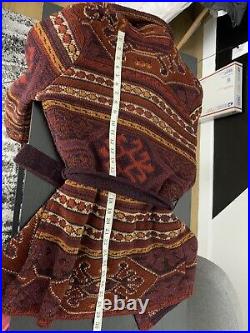 Ralph Lauren Red Cardigan Sweater Southwestern RRL Aztec Intarsia Polo VTG Robe