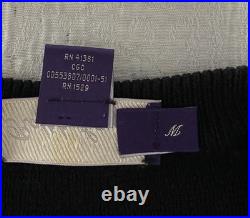 Ralph Lauren Sweater Mens M Heavy Wool Made In Italy Crewneck Stripe Pullover