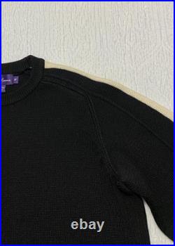 Ralph Lauren Sweater Mens M Heavy Wool Made In Italy Crewneck Stripe Pullover