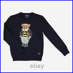 Ralph Lauren Teddy Bear Jumper Sweater Knit Navy Kid's 16y/Women's M RRP£179