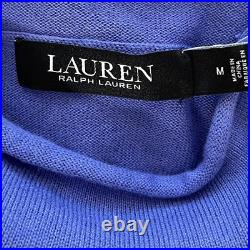 Ralph Lauren Women's Pullover Sweater Blue Striped Silver Button Sz M NWT