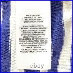 Ralph Lauren Women's Pullover Sweater Blue Striped Silver Button Sz M NWT