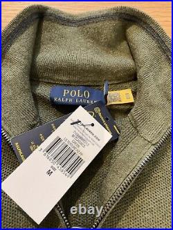 Ralph lauren Polo Classic Textured Knit 1/2 Zip Sweater Green M