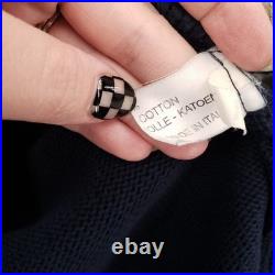 Rani Arabella Cardigan Women M Medium Blue Full Zip Long Sleeve Cashmere Sweater