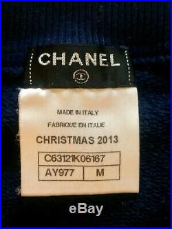 Rare Authentic Chanel Christmas 2013 Vip Only Sweatshirt Sweater Top Medium M