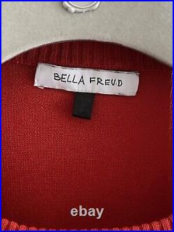 Rare Bella Freud Ciao Orange Cotton Knit Jumper Sweater Sz M Rrp £225 Bnwot