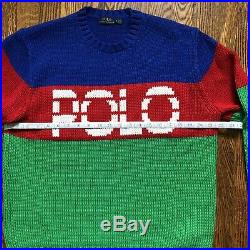 Rare Polo Ralph Lauren Hi Tech Rafting Knit Sweater Medium Stadium CP-93