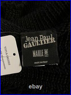 Rare Vtg Jean Paul Gaultier Black Open Knit Sweater S
