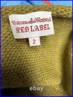 Rare Vtg Vivienne Westwood Brown Cropped Orb Logo Button Cardigan M