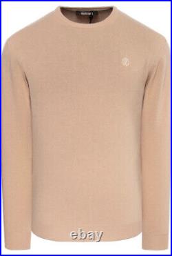 Roberto Cavalli Men's Crewneck Wool/Cashmere Blend Sweater Beige Size M RRP £265