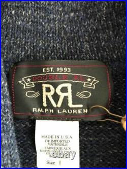 Rrl Double Rl Ralph Lauren Button Upcotton Wool Knit Shawl Cardigan Navy M $595
