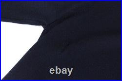 SANDRO MEDIUM Men Jumper Fine Knit Sweater Navy Pure Wool Pullover Long Sleeved