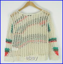 SANDRO S1664E Sweater Women's 2 OR MEDIUM Transparent Patterned Pullover