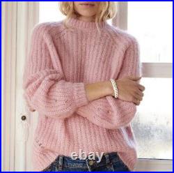 SEZANE Blush Pink Dwee Pullover Jumper Sz Medium Womens Sweater Balloon
